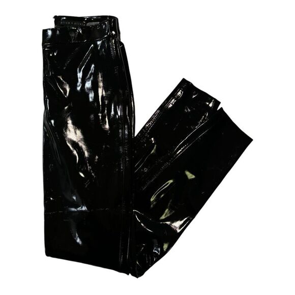 Alice + Olivia Classics Black Latex Pants |Size: 0| - Picture 1 of 7